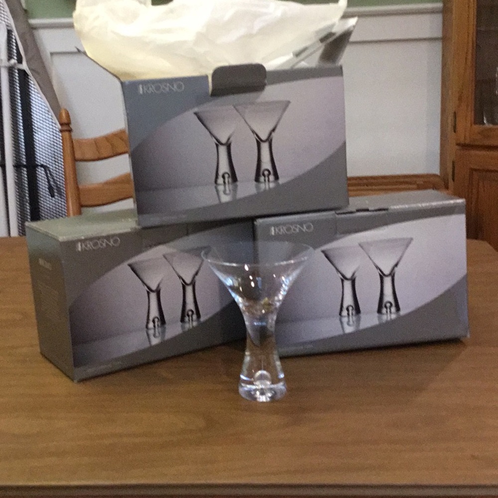 Clear Glass Martini Set